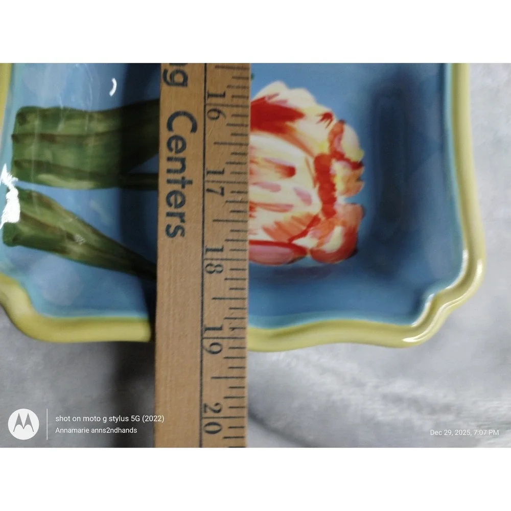 Certified International Tulip Serving Tray‎ 4 Section Pamela Gladding Dish